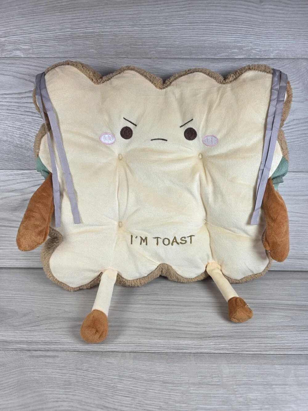 Kawaii Anthropomorphic Toast Plush Pillow Kitchen Chair Cushion 17